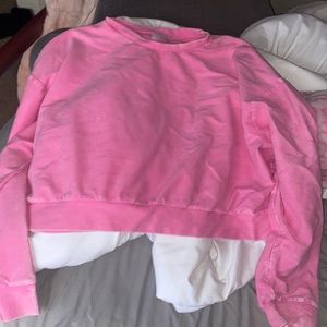 Pink Lily corded crop top sweatshirt! XL
